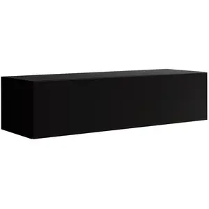 DESIGN AMEUBLEMENT Meuble TV - BERIT - 120 x 30 x 40cm - 2 compartiments - Noir Finition brillante pas cher