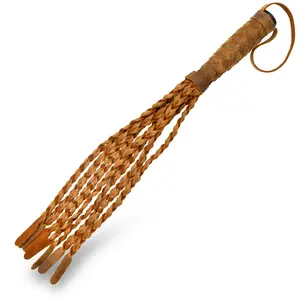 Ouch! Braided 15 Tails with 6 Handle - Italian Leather pas cher