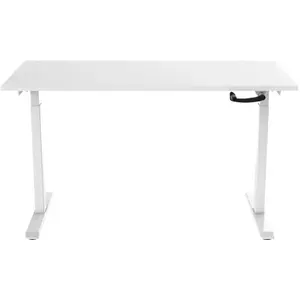 Euroseats Bureau Assis-Debout Manivelle 120 x 80 Blanc/Blanc pas cher