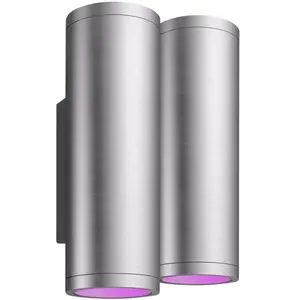 Comparateur de prix : Philips Hue Appear Applique Murale White and Color Inox Lot de 2