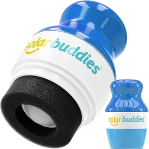 AMICI Cosmetics Solar Buddies Kai Blue - Zonnebrandcrème Applicator - Herbruikbare roll-on sponsapplicator voor zonnebrandcrème, zonnebrand en lotion voor kinderen, volwassenen en gezinnen - Zonnebrand - Zonnebrandroller pas cher