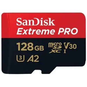 Photo du produit Carte MicroSDXC SANDISK Extreme PRO 128 Go - Classe 10 U3 V30 A2