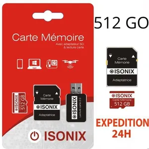 Comparateur de prix : ISONIX Carte Micro-SD 512 Go classe 10 au Formate SDXC/SDHC 4K smartph...