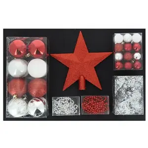 Silumen - Kit Boules de Noël & Cimier rouge / argent - set 44 pcs pas cher