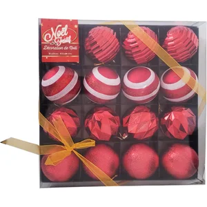 Kerstballen Arabesques 16 pc's Ø6cm - Plastic - Rood - Rouge - SILUMEN pas cher