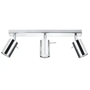 Plafonnier Spot Orientable Inox pour 3 Ampoules GU10 - silamp pas cher