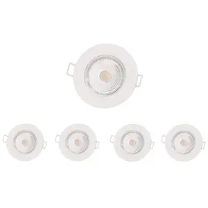 Spot led Encastrable 5W IP65 Ø72mm Blanc - Pack de 5 / Blanc Chaud Silumen pas cher