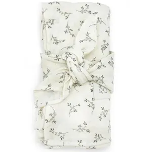 Babyshower Lot de 2 langes Minimax Olive Bloom (140 x 100 cm) pas cher