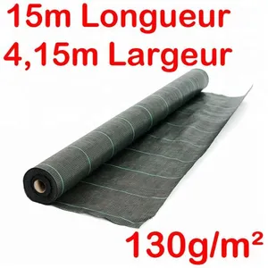 Toile Bache de paillage tissée 130g/m2 - Largeur 415m - Longueur 15m - Anti-Mauvaises Herbes pas cher