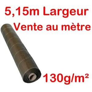 Vente au mètre Largeur 5,15m 130g/m2 Toile Bache de paillage marron tissé 130gVendu parcdiscount