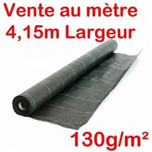 Vente au mètre/Largeur 4,15m / Toile Bache de paillage tissée Anti-Mauvaises Herbes 130g/m2Vendu parcdiscount