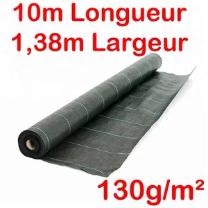 Toile de paillage tissée professionnelle 130g/m2 - Vert - Largeur 138m - Longueur 10m pas cher