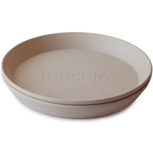 Mushie Lot de 2 assiettes rondes Vanilla pas cher