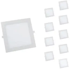 Silamp - Spot led Extra Plat Carré 24W Blanc (Pack de 10) - Blanc Froid 6000K - 8000K pas cher
