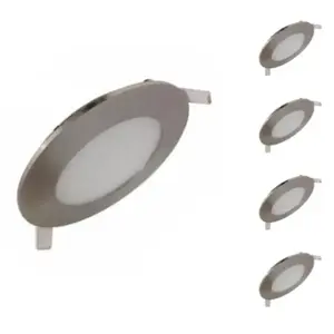 Silamp - Spot led Extra Plat Rond alu 6W (Pack de 5) - Blanc Froid 6000K - 8000K pas cher
