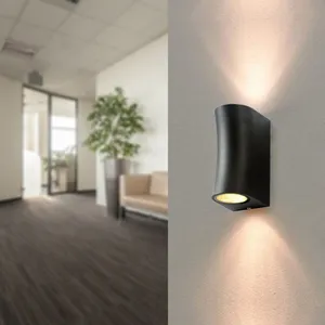 Applique Murale Noire led IP44 pour 2 ampoules GU10 - silamp pas cher