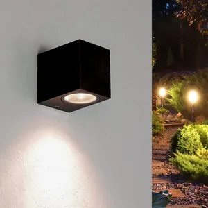 SILAMP Applique Murale Noire led Rectangulaire IP44 pour ampoules GU10Vendu parmanomano
