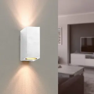 SILAMP Applique Murale Blanche led Carrée IP44 double faisceau GU10 - s pas cher