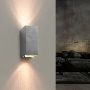 SILAMP Applique Murale Argent led Carrée IP44 double faisceau GU10 - si