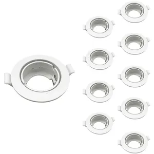 SILAMP Support Spot Encastrable GU10 led Orientable Rond blanc (Pack de pas cher