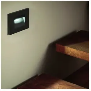 SILAMP Balise led saillie 3W 220V 120° Noire IP44 pour Escalier (Pack d pas cher