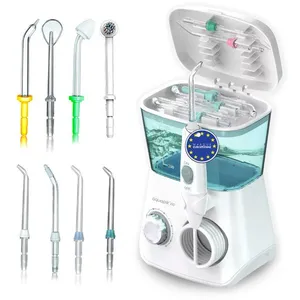Boston Tech Aquapik 100 - Hydropulseur Jet Dentaire Oral Electrique, Irrigateur avec Buse Rotation 360° + 7 Buses de Rechange.Vendu parcdiscount