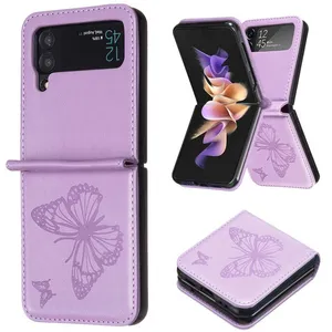 ZTAOOPOU Housse Violet Samsung Galaxy Z Flip3 étui de téléphone Motif papillon avec Antidérapant Protection Housse pas cher