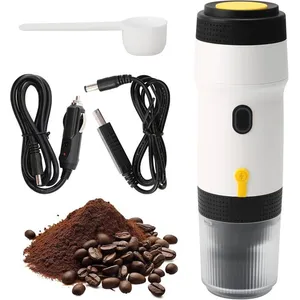LAMPESECOENERGIE Machine À Café Portable,Cafetière Espresso Portable Pour Camping, Non Scellée, Electrique, 3-En-1, Cafetière Polie Pour La Maiso pas cher
