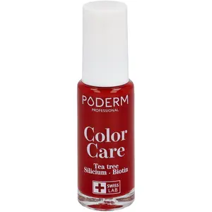 Vernis à ongles Rouge Allure PODERM - Formule enrichie en Tea Tree, Silicium et Biotin - Swiss Made