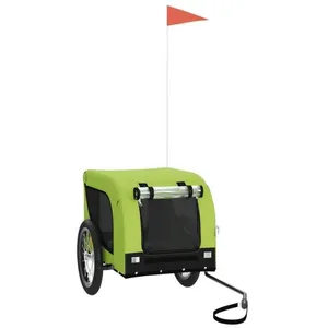 Remorque de vélo pour chien ASHATA - Vert et noir - Tissu Oxford et fe... pas cher