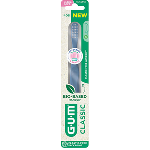 Brosse à dents Gum Classic Bio-sourcée Ultra-Souple 15/100e Compacte pas cher