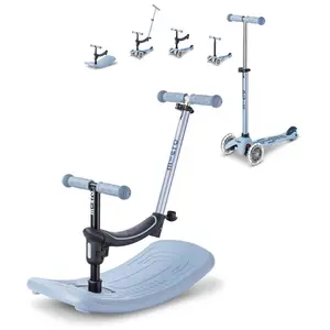 Jeu de plein air Micro Mobility Trottinette évolutive Mini Micro Deluxe Rock & Go LED Bleu Ardoise pas cher