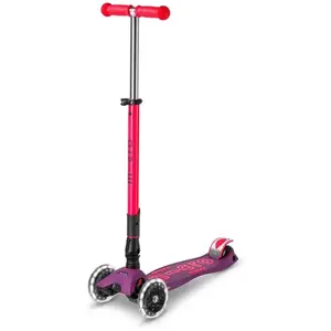 Trottinette enfant Maxi Micro Deluxe pliable Néon Rose LED pas cher