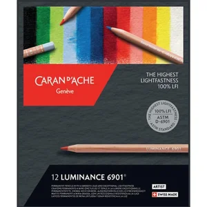 Boîte de 12 crayons de couleur Luminance 6901 Caran d'Ache pas cher