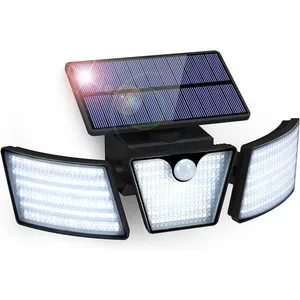 ENSOLEILLE Lampe Solaire Extérieur Détecteur de Mouvement 265 led IP65 Étanche 3 Têtes Rotation 360° Lumière Murale Spot Mural Extérieur Étanche pour Jardin pas cher