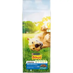Bonzo Menubrokken Adult - Hondenvoer Droogvoer - Kip & Groenten - 15 kg pas cher