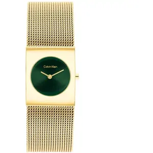 Calvin Klein Montre À Mouvement Quartz Deux Aiguilles pour Femme Collection CK PULSE avec Bracelet Milanais en Acier Inoxydable de Couleur Dorée - 25100136
