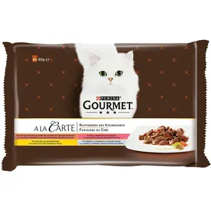 4x85g recettes raffinées À la Carte Gourmet nourriture humide pour cha... pas cher