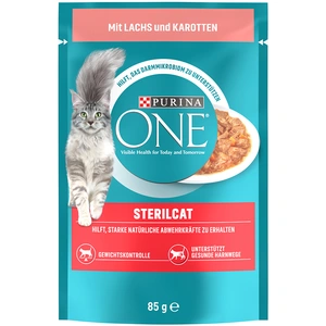 Lot PURINA ONE pour chat - 13 x 85 g Sterilised saumon, carottes pas cher