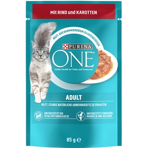 PURINA ONE Adult pour chat  - boeuf, carottes 26 x 85 g pas cher