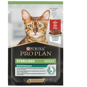 Purina 6x85g Sterilised Sterilised boeuf Pro Plan - Pâtée pour chat pas cher