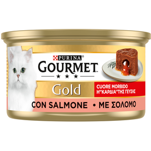 24x85g Gourmet Gold Coeur fondant saumon nourriture humide pour chat pas cher