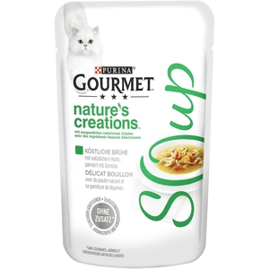 Purina 32x40g Mégapack Gourmet Soup poulet, légumes - Pâtée pour chat pas cher