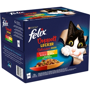 Felix Tendres Effilés Délicieux duos en gelée 24 x 85 g - sélection au... pas cher