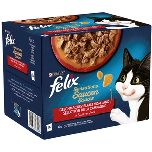 24x85g Felix Sensations Sauce Surprise sélection à la viande - Pâtée p... pas cher