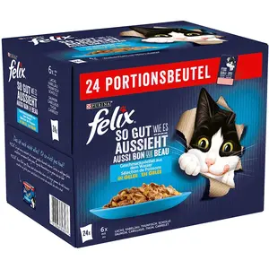 Felix Lot de 24 sachets de 85 g de nourriture humide pour chat en gelée pas cher