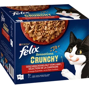 20x85g Felix Sensations Crunchy Crumbles + 2x40g de pépites sélection ... pas cher