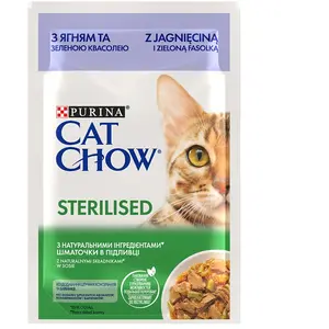 PURINA Cat Chow 26 x 85 g pour chat - Sterilised agneau, haricots verts pas cher