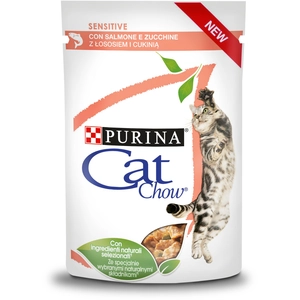 PURINA Cat Chow 26 x 85 g pour chat - Sensitive saumon, courgettes pas cher