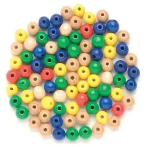 Glorex perles en bois, diam?tre 10 mm, mlange multicolore 61654057